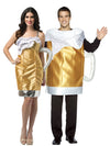 Beer Mug Dress and Beer Mug Couples Halloween Costume, Adult One Size & 4-10