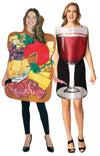 Charcuterie Board &  Get Real Glass of Red Wine Couples Costume, Adult One Size