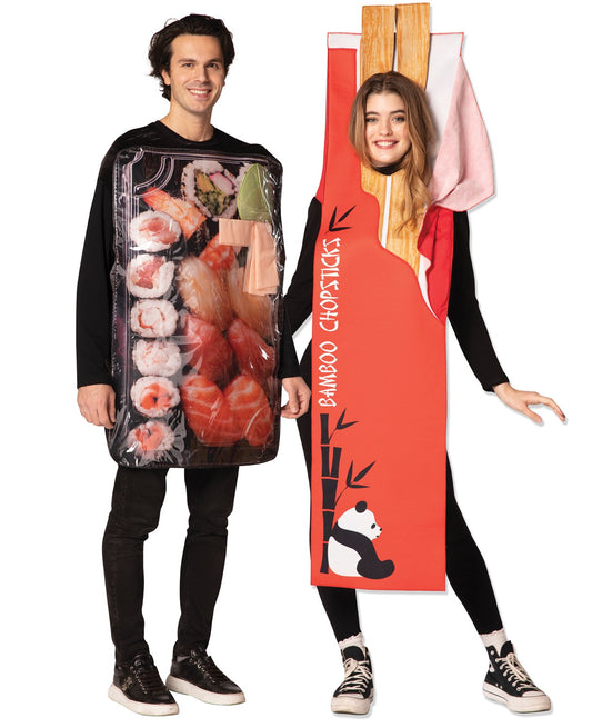 Chopsticks & Sushi To Go Couples Costume, Adult One Size