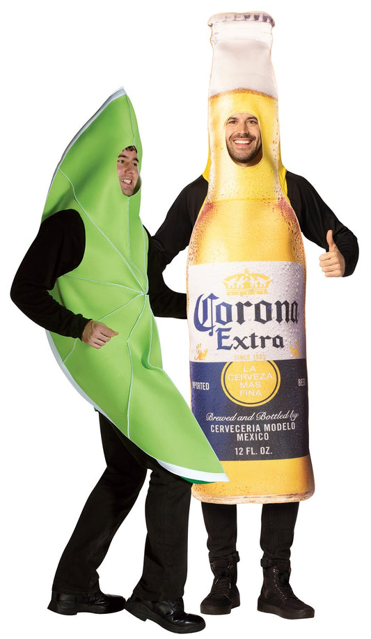 Corona Extra Bottle & Giant Lime Slice Couple Halloween Costume, Adult One Size