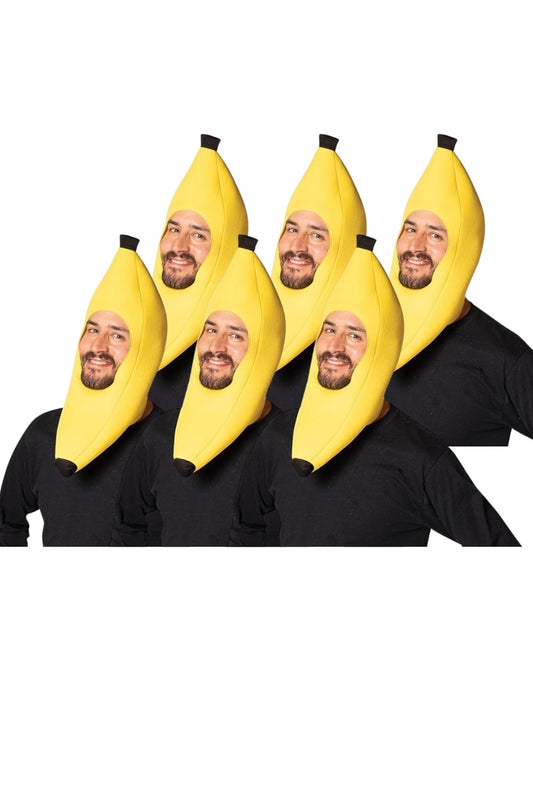 6 Pack Banana Bunch Hat Costumes, Adult One Size