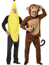 Banana and Monkey Couple Halloween Costume, Adult One Size