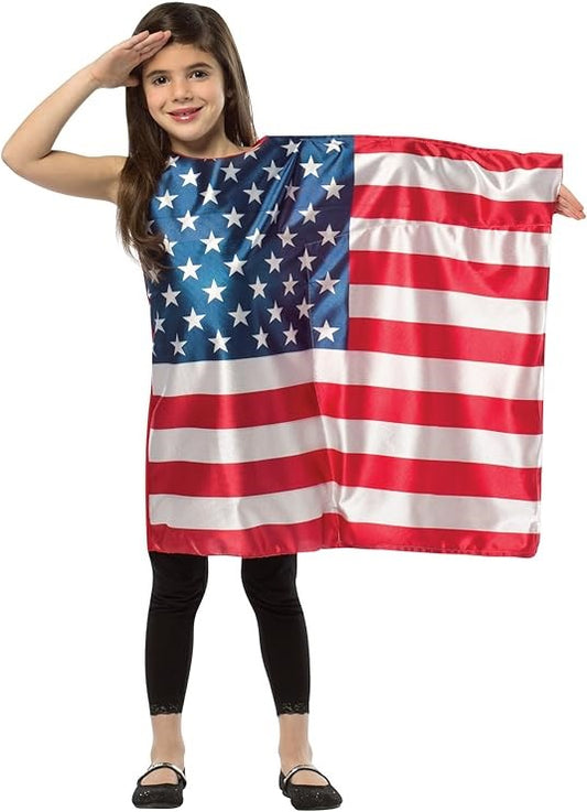 USA Flag Dress Halloween Costume, Child Size 4-6