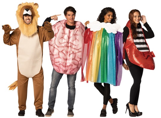 Brain, Colorful Rainbow, Lion & Ruby Slipper Group Costume, Adult One Size