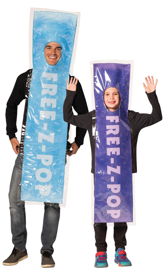 FREE-Z-POP Blue & FREE-Z-POP Purple 7-10 Bundle Costume, Adult O/S & Child 7-10