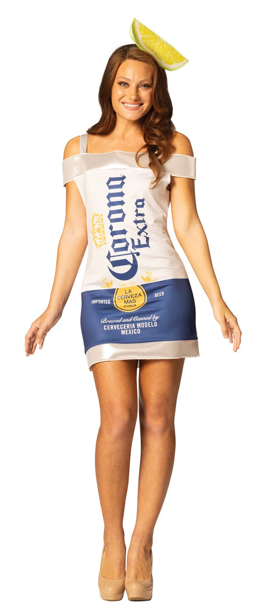 Corona Extra Beer Dress Halloween Costume, Women's Size M-L (8-14)