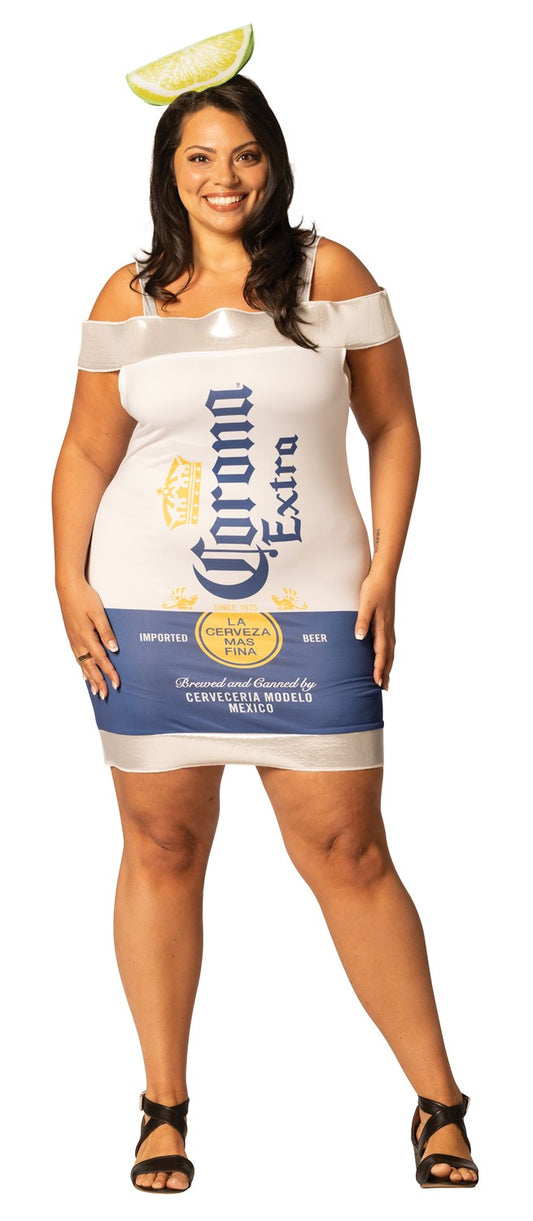 Corona Extra Beer Dress Halloween Costume, Women's Size L-XL (14-16)