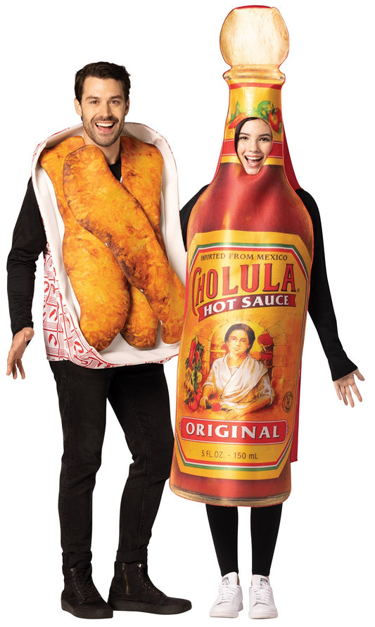 Cholula Hot Sauce & Chicken Fingers Couple Halloween Costume, Adult One Size