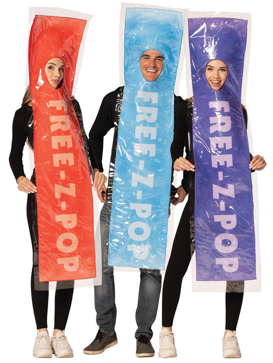 3 Pack Adults FREE-Z Red, Blue & Purple Ice Pop Group Costume, Adult One Size