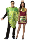 Green Grapes & Wine Dress Couples Costume Set, Women's Size 2-6 & One Size