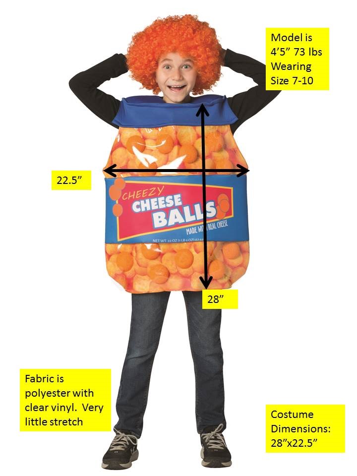Cheeseballs Costume, Child Size 7-10