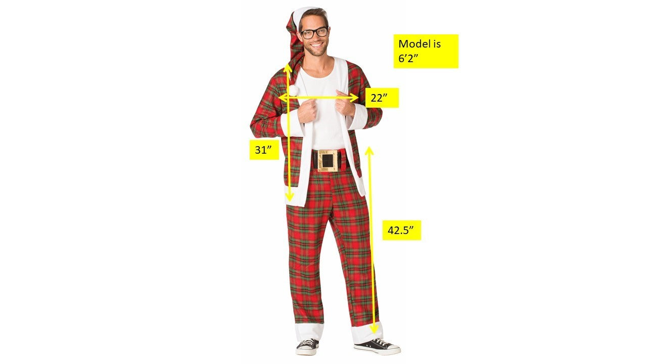 Hipster Mr. Claus Costume, Adult One Size