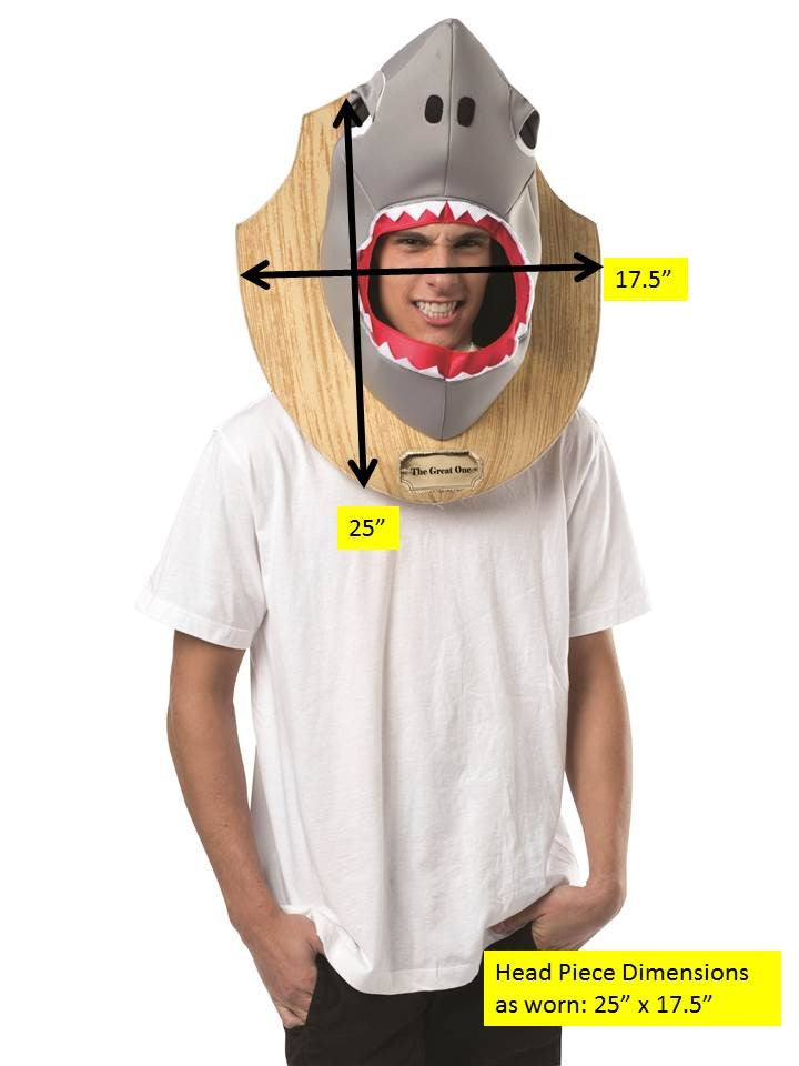Shark Trophy Head Costume, Adult One Size
