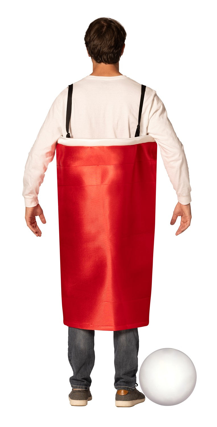 Red Beer Pong Cup Costume, Adult One Size