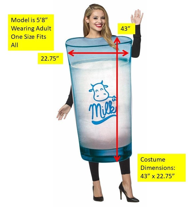 Glass of Milk Costume, Adult One Size