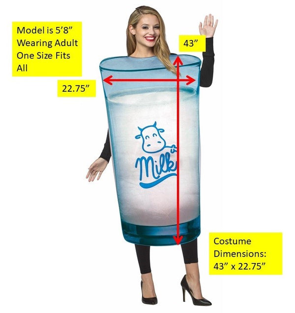 Glass of Milk Costume, Adult One Size