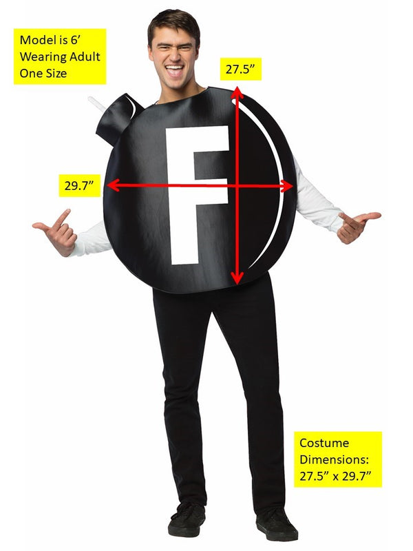 F-Bomb Costume, Adult One Size
