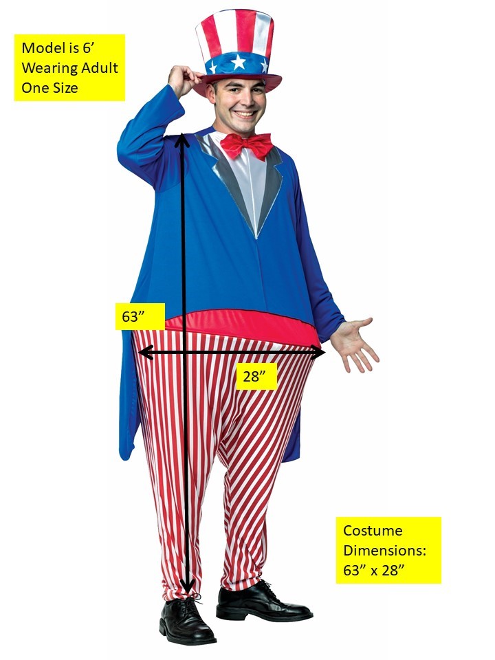 Uncle Sam Hoopster Costume, Adult One Size