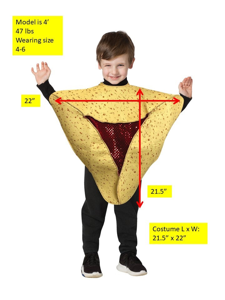 Hamantaschen Cookie Purim Halloween Costume,  Child Size 4-6