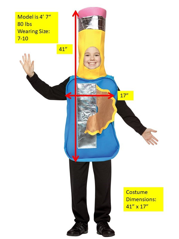 Pencil Sharpener Costume, Child Size 7-10