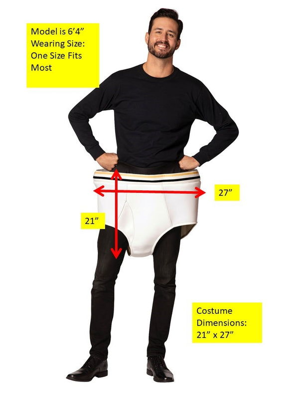 Tighty Whities Underwear Costume, Adult One Size
