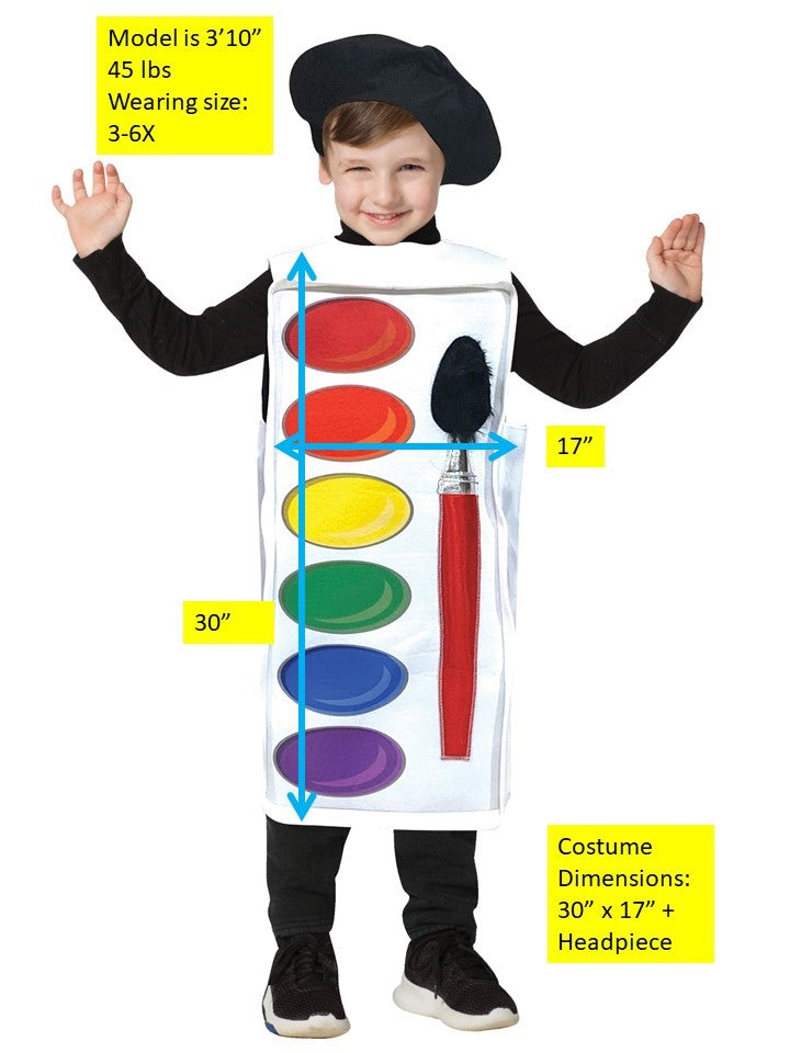 Watercolor Paint Palette Costume, Child Size 3-6X