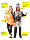 Screwdriver Drink Vodka Bottle & Orange Slice Couples Costume, Adult One Size