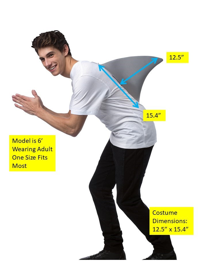 Shark Fin Costume with Safety Pin Attachment, Adult One Size