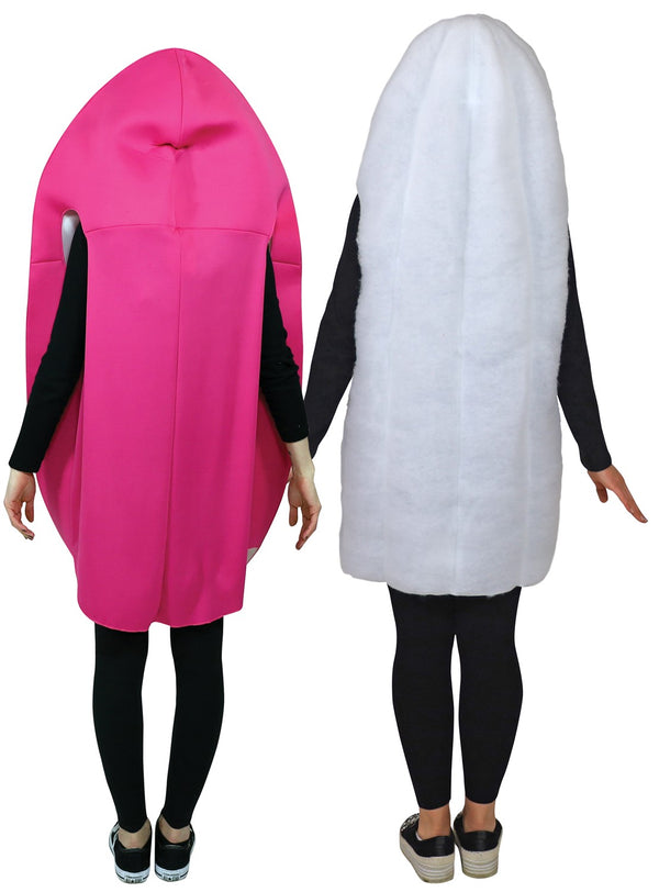 Heavy Flow Days Fancy Vagina & Tampon Couples Halloween Costume, Adult One Size