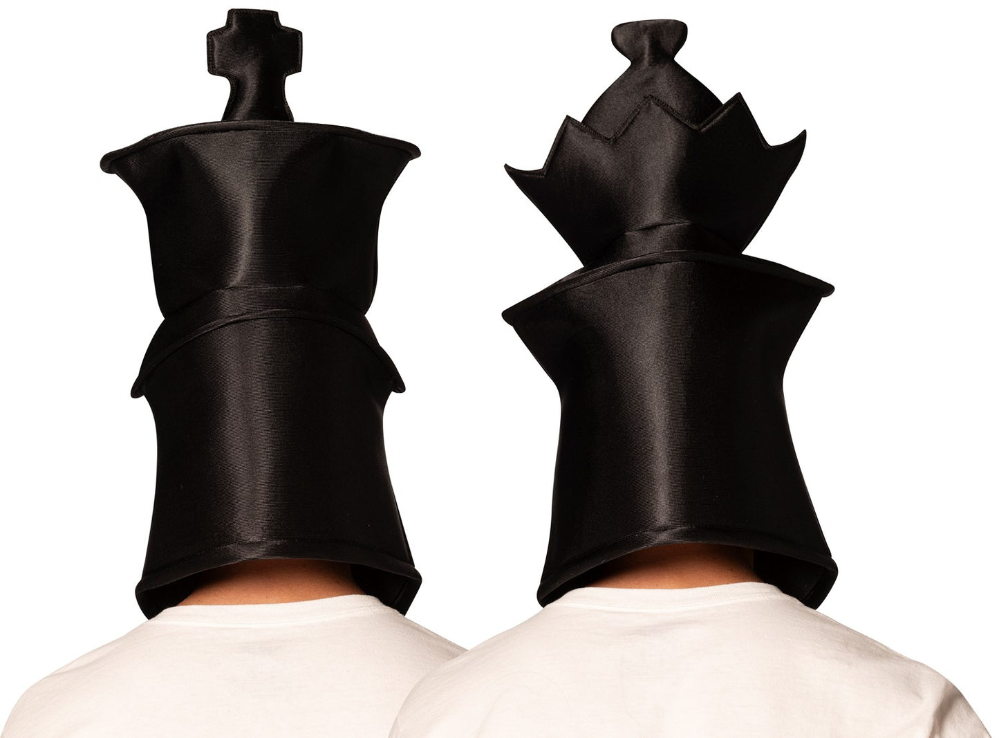 Ultimate Deluxe Black King & Queen Chess Headpieces Couple Mask, Adult One Size