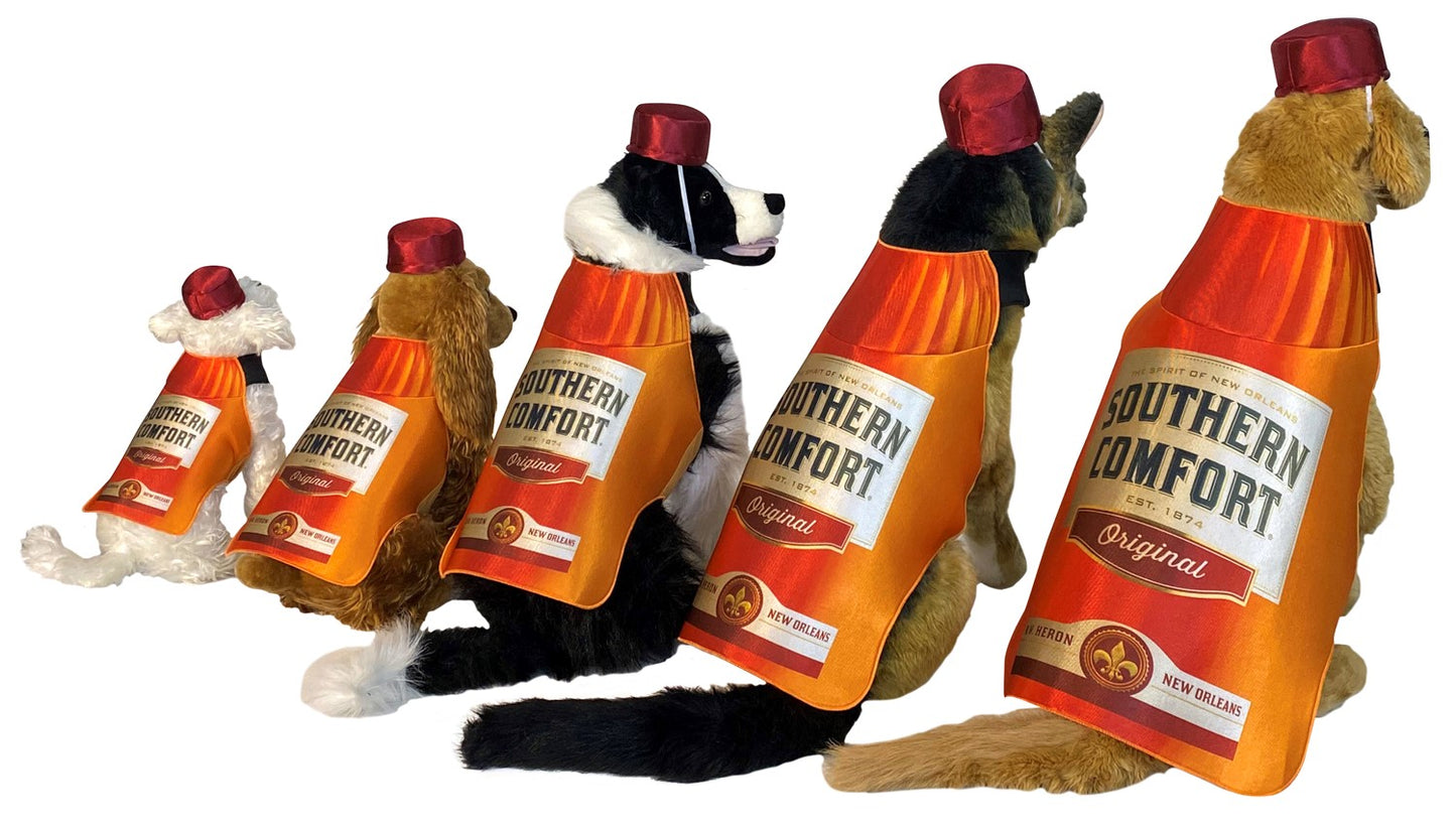 Southern Comfort Bottle Dog Pet Costume, Various Sizes