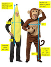 Banana and Monkey Couple Halloween Costume, Adult One Size