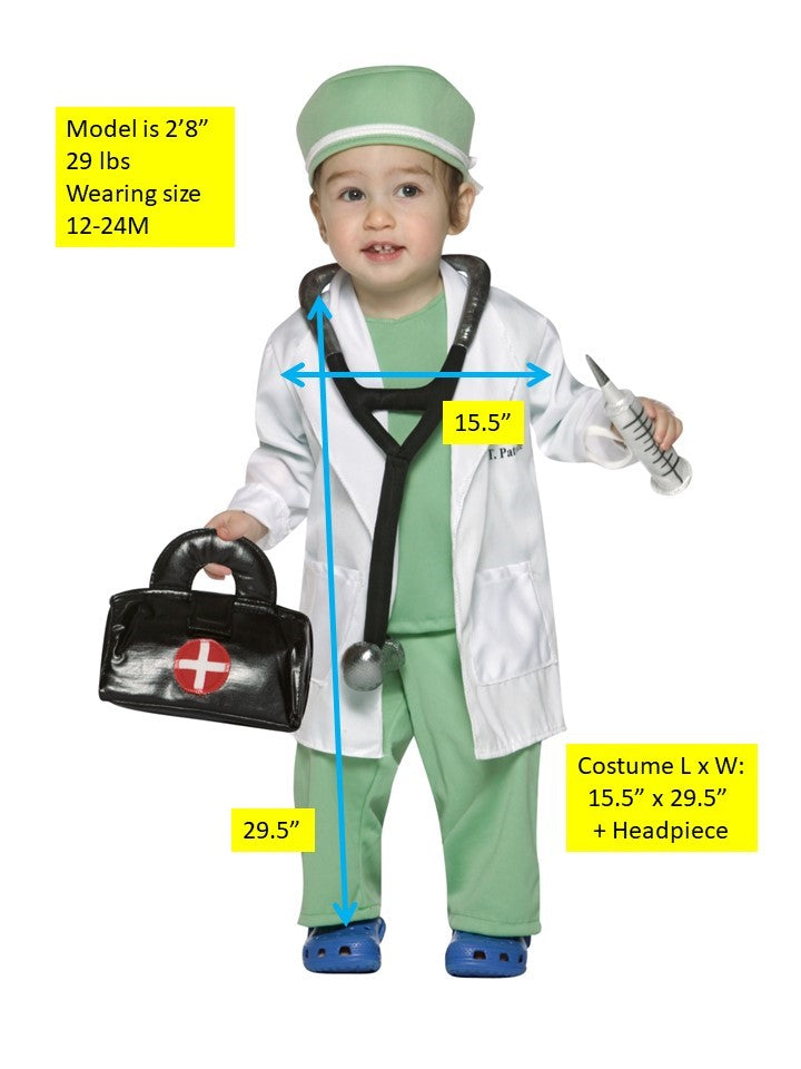 Doctor Toddler Halloween Costume, Baby Size 18-24 months