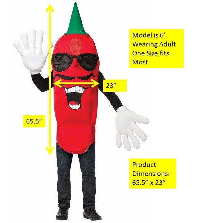 Chili Pepper Mascot, Adult One Size