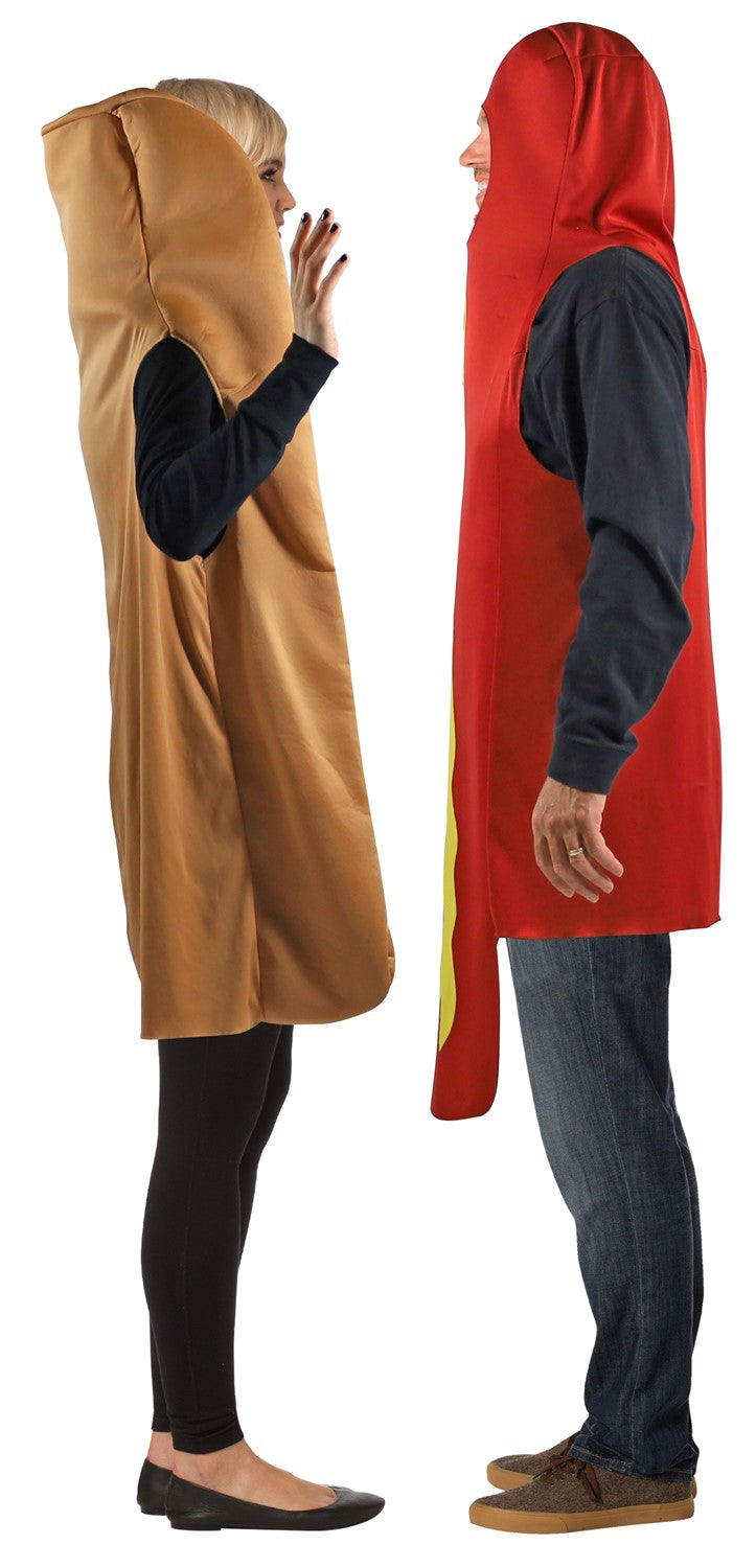 Hot Dog & Bun Couples Costume, Adult One Size