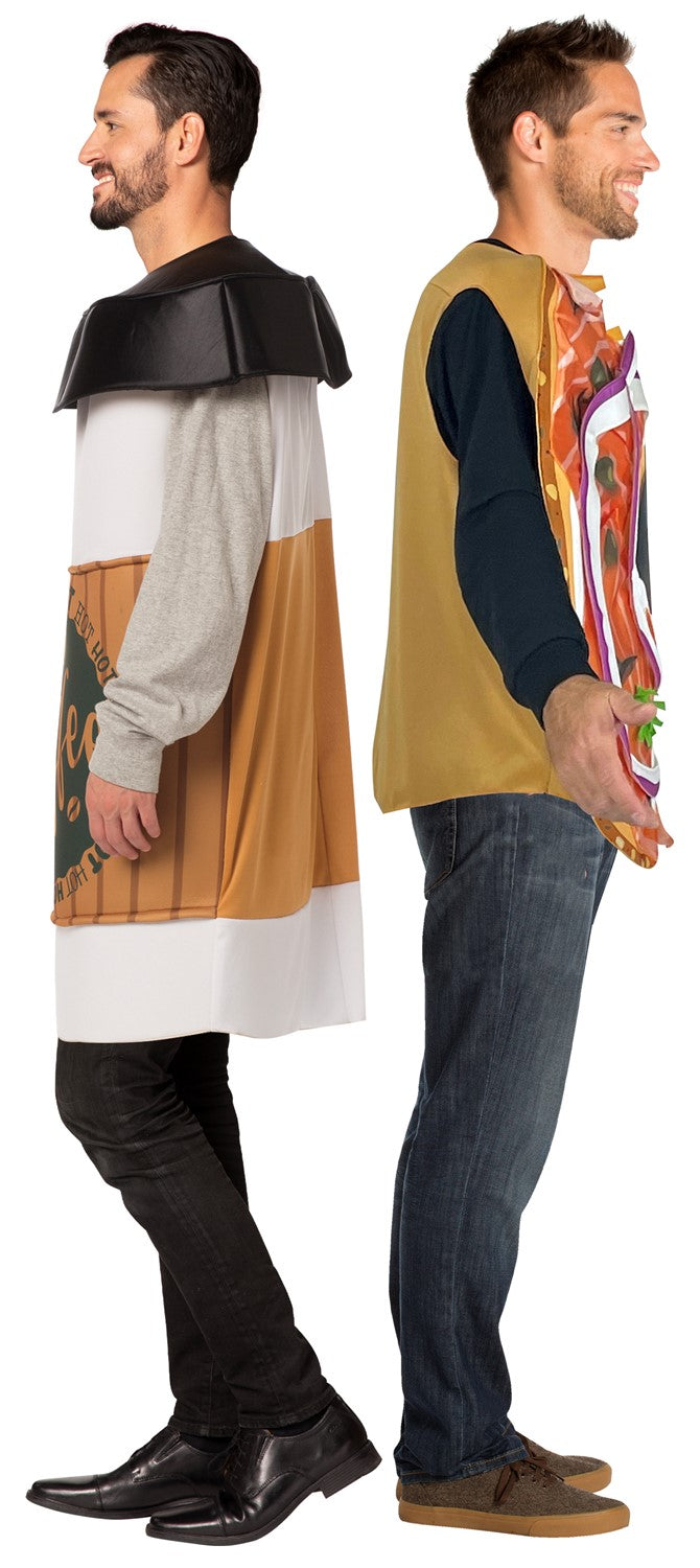 Bagel & Lox with Coffee Couples Costume, Adult One Size