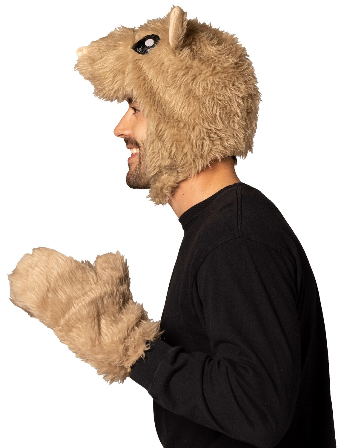 Laplander Hamster Head Hat and Gloves Halloween Costume, Adult One Size