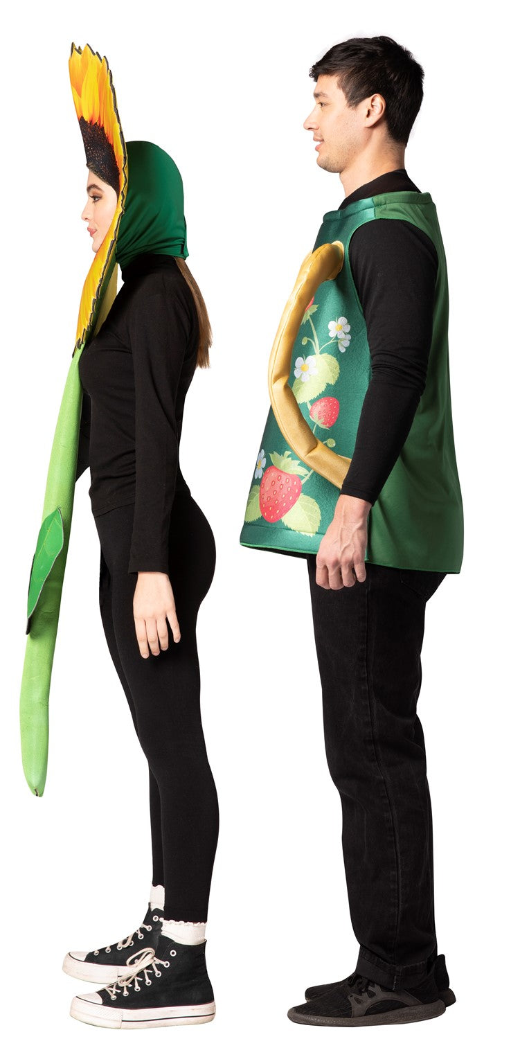 Bloomin' Fun Sunflower & Watering Can Couples Halloween Costume, Adult One Size