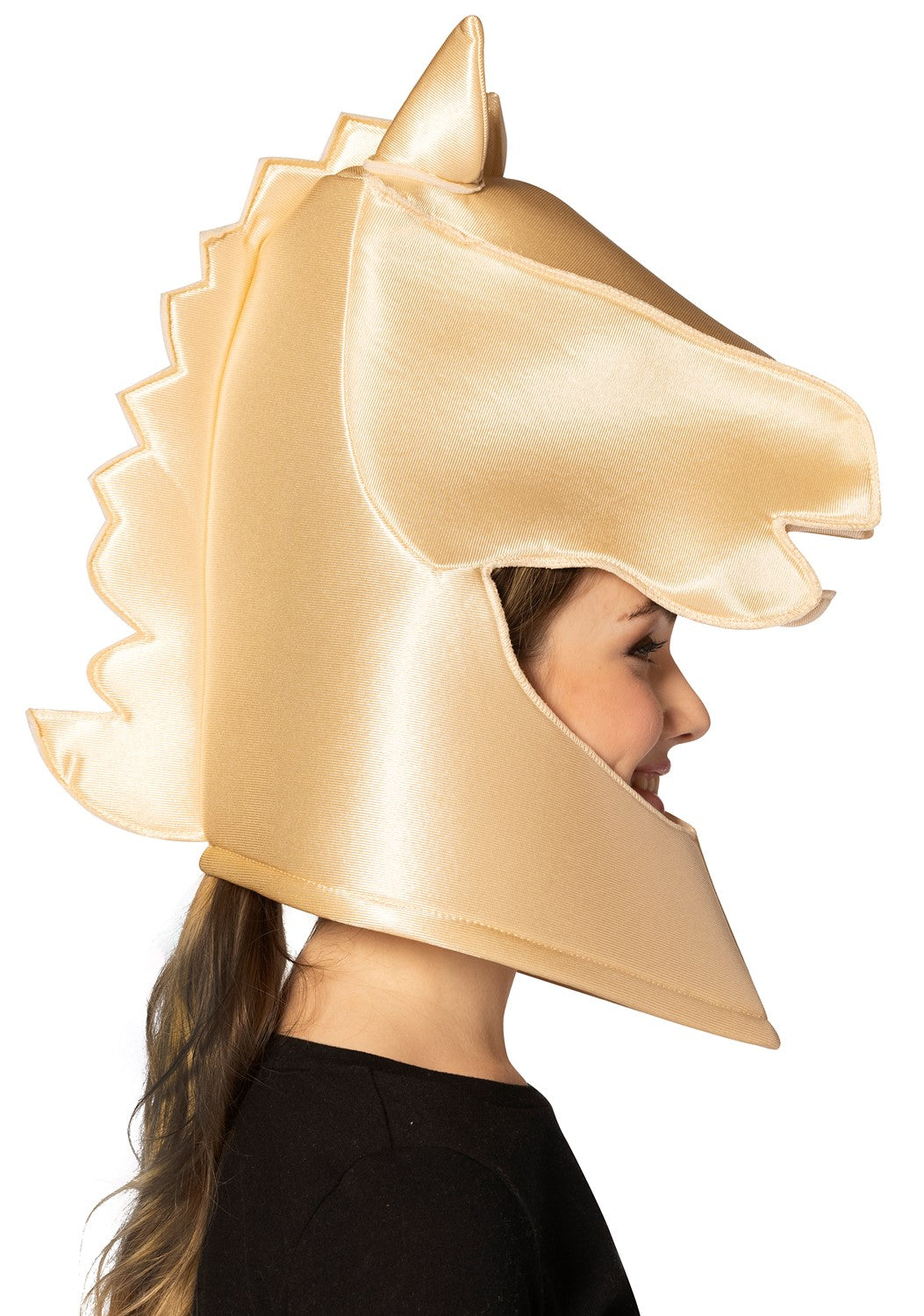 Ultimate Deluxe Beige Knight Chess Headpiece Mask, Adult One Size