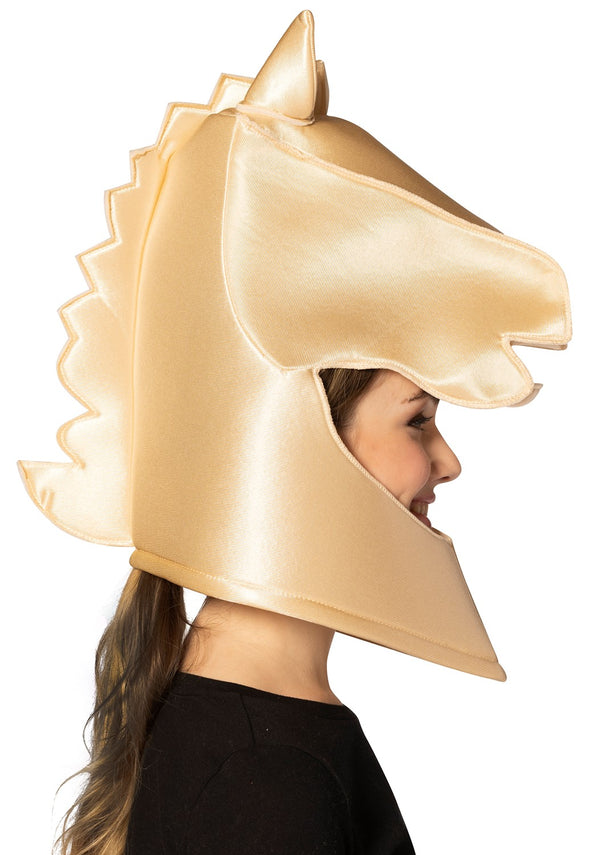 Ultimate Deluxe Beige Knight Chess Headpiece Mask, Adult One Size