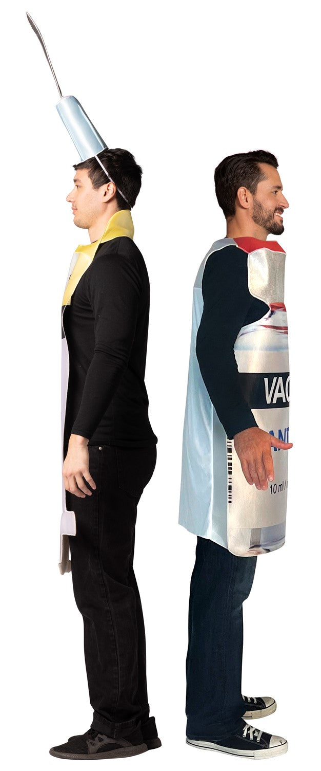 Syringe Needle & Antiviral Vaccine Bottle Couples Costume, Adult One Size