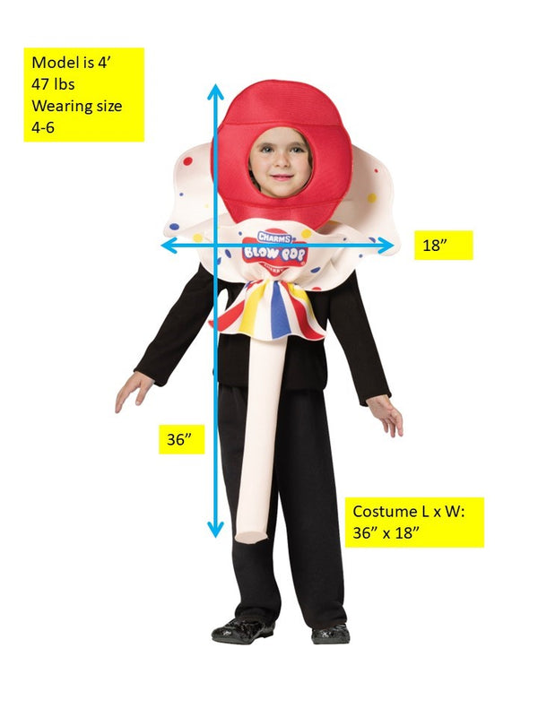 Charms Blow Pop Cherry Halloween Costume, Child Size 4-6