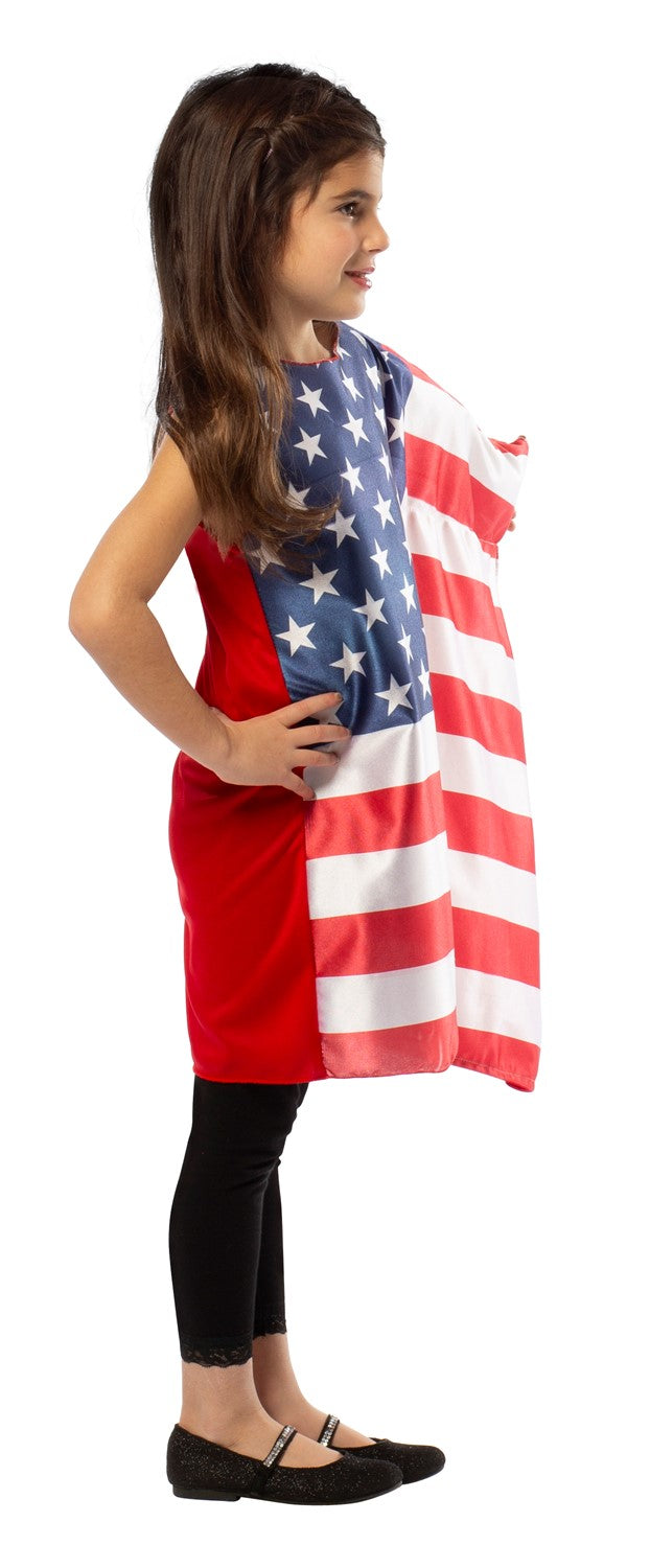 USA Flag Dress Halloween Costume, Child Size 4-6