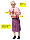 Golden Granny Wise Halloween Costume with Wig, Adult Size L-XL