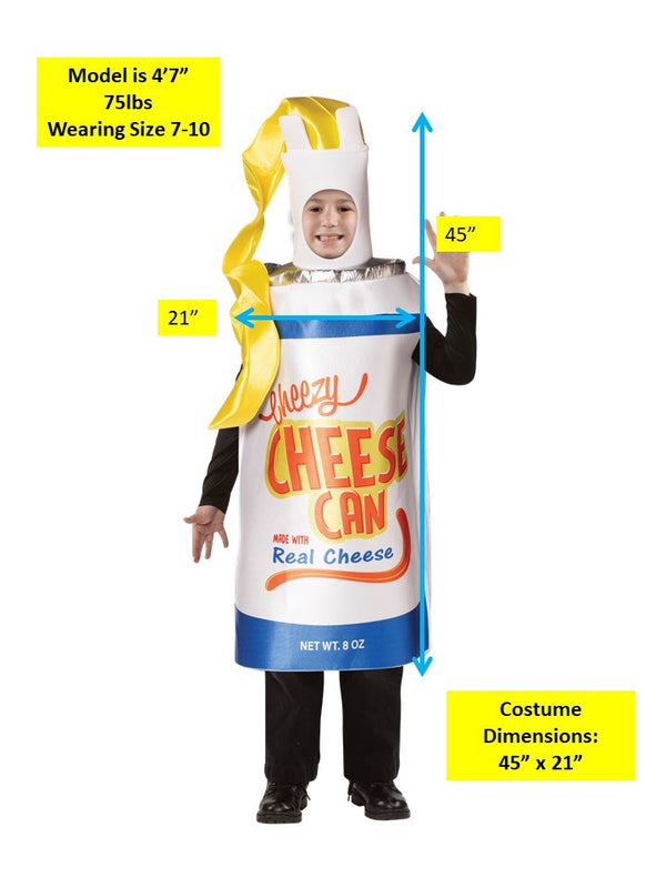 Cheezy Cheese Spray Halloween Costume, Child Size 7-10