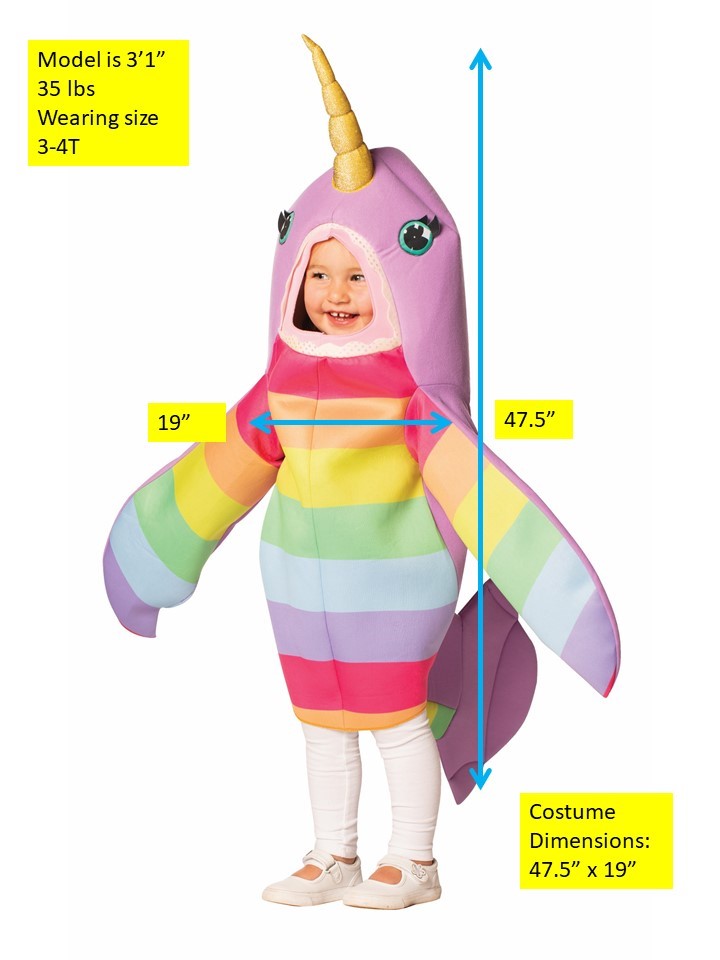 Magical Narwhal Halloween Costume, Child Size 3-4