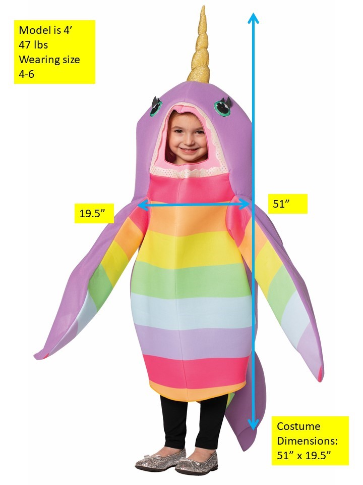 Magical Narwhal Halloween Costume, Child Size 4-6