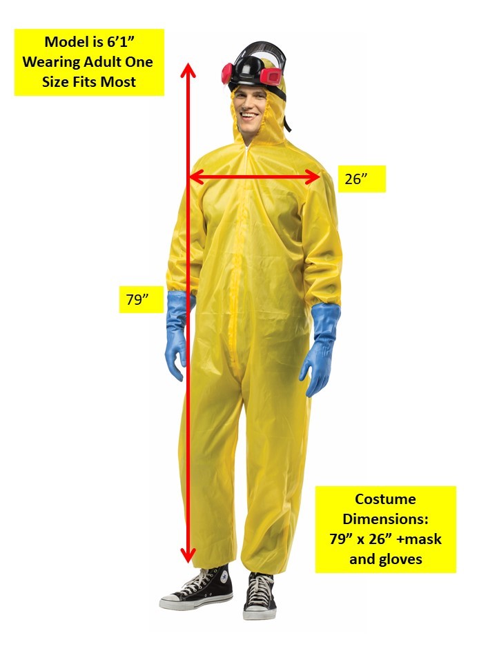 Toxic Hazmat Suit Costume, Adult One Size