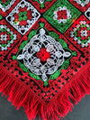 Red & Green Light Up Christmas Fringe Poncho Costume, Adult One Size