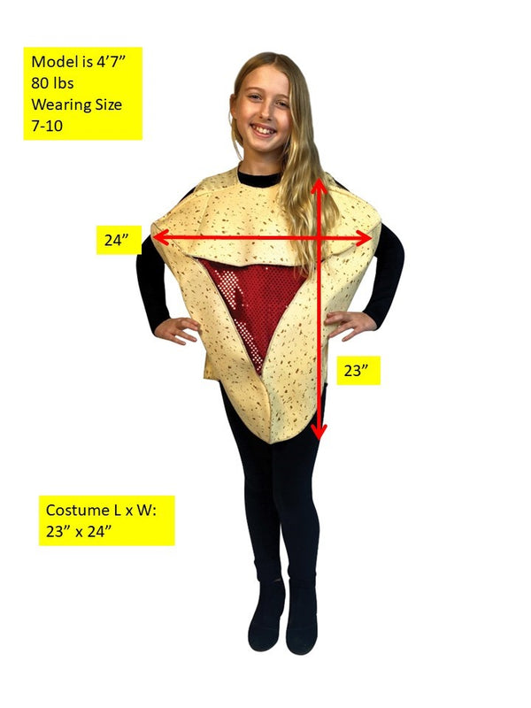 Hamantaschen Cookie Purim Halloween Costume,  Child Size 7-10